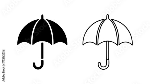 Umbrella icons with transparent background