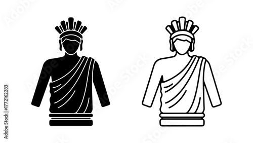 Roman statue with transparent background