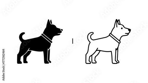 Dog icon set with transparent background