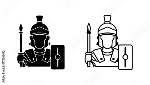 Roman soldier icon with transparent background