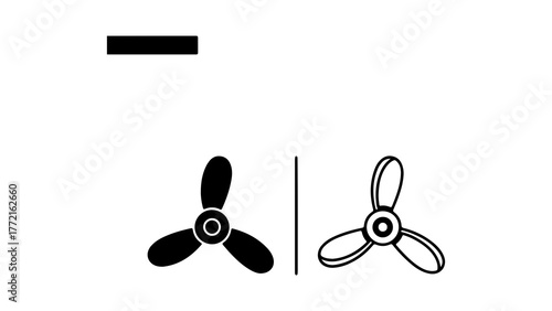 Fan blades and rectangle with transparent background