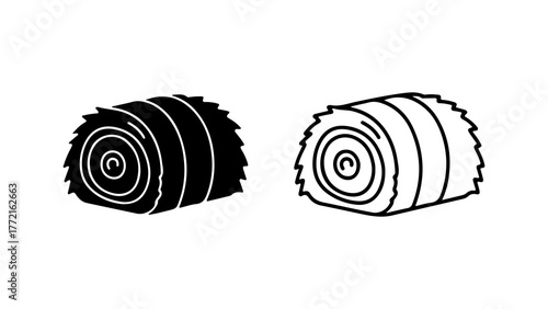 Hay bales with transparent background