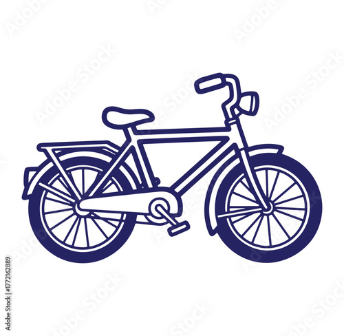 Simple outline illustration of a classic bicycle perfect for design and transportation concepts