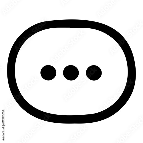 A black and white drawing of a circle with three dots in the middle. The image has a simple and minimalistic design, with the focus on the three dots in the middle