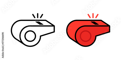Vector Whistle Flat Illustration