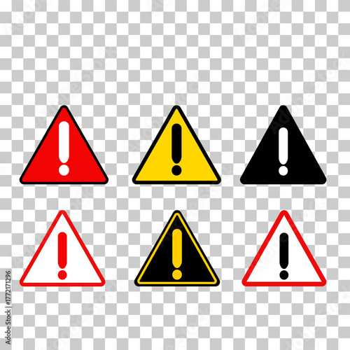 Caution sign vector illustration. Warning and hazard triangle icon for road, safety, attention, alert traffic poster, construction signal. High quality design for infographic, signage print.