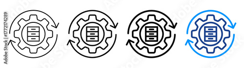 Data Optimization Icon Different Style Outline Collection Set