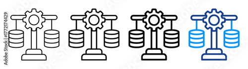 Data Balance Icon Different Style Outline Collection Set