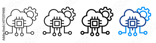 Cloud Architecture Icon Different Style Outline Collection Set