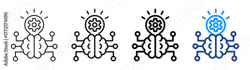 Network Intelligent Icon Different Style Outline Collection Set