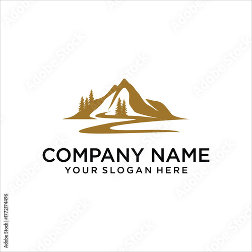 mountain landscape view logo vector

