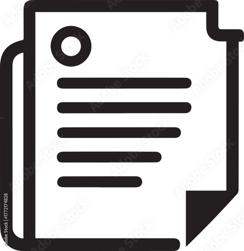A document silhouette style flat and minimal vector icon design illustration on a white background.
