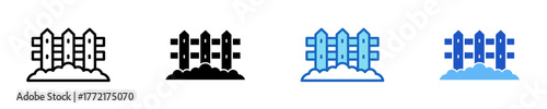 Fence  Icon Set Multiple Style Collection