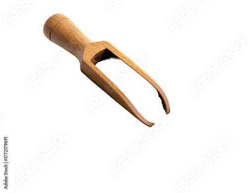 Dried Oregano Leaves with Wooden Scoop Isolated