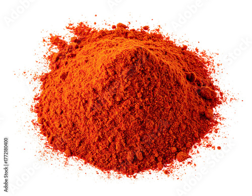 Ground Paprika Powder Isolated on White Background
