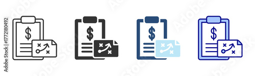 Business Plan Icon Set. Designed In Multi Style