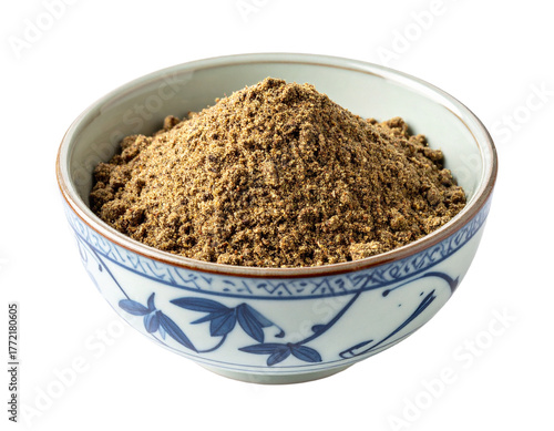 Ground Sichuan Pepper Powder in Isolated Bowl
