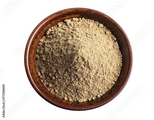 Ground Sichuan Pepper Powder in Wooden Bowl