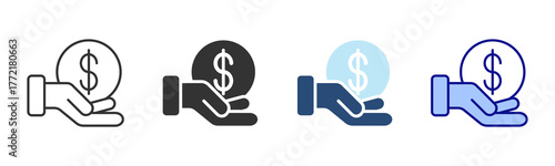Funding Icon Set. Designed In Multi Style