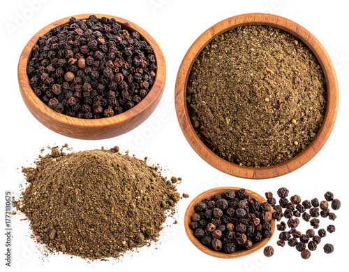 Ground Sichuan Pepper Powder in Rustic Bowls