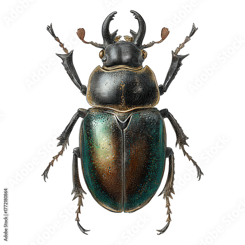 Wallpaper Mural stag beetle vintage natural history illustration Torontodigital.ca