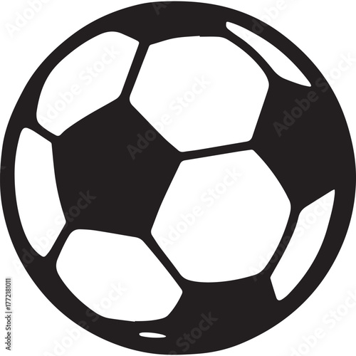 soccer ball football shape icon silhouette vector flat illustration design on white background