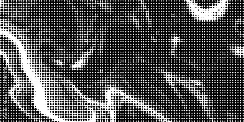 Grunge halftone gradient background. Faded grit noise texture. White and black sandy wallpaper. Retro pixelated backdrop. Anime or manga style comic overlay