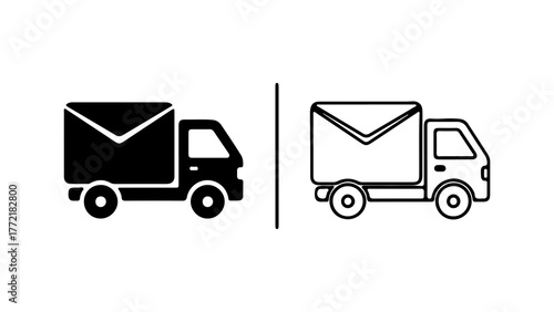 Delivery truck icon with transparent background
