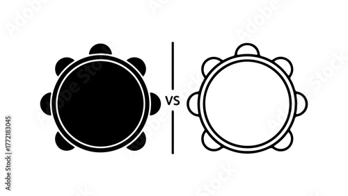 Tambourines comparison with transparent background
