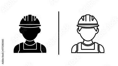 Construction worker icon with transparent background