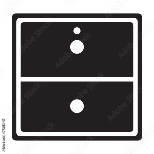 Minimal Dice Domino Vector Icon Decision Making, Choice Options, Risk Management Symbol, Flat Black Silhouette for Business Strategy Design.