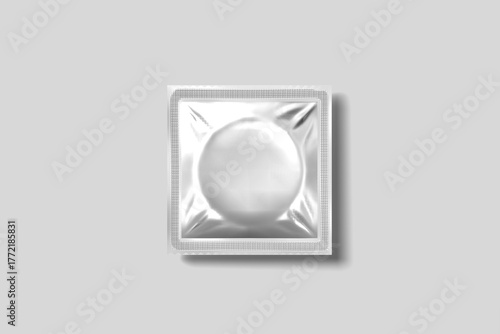 Realistic Condom blank mockup top view angle 
