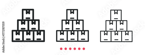 Multiple deliveries icon. Thin line icon vector