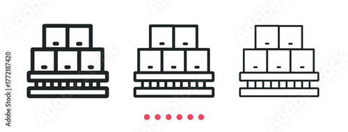 Cargo pallet icon. Thin line icon vector
