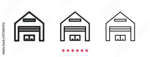 Cargo hub icon. Thin line icon vector