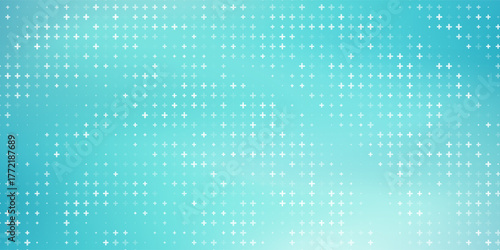 Blue Plus Symbols Medical Pattern. Ideal for Healthcare, Technology, and Science Designs. Perfect for Medical Branding, Hospital Websites, and Infographics. Vector Illustration.