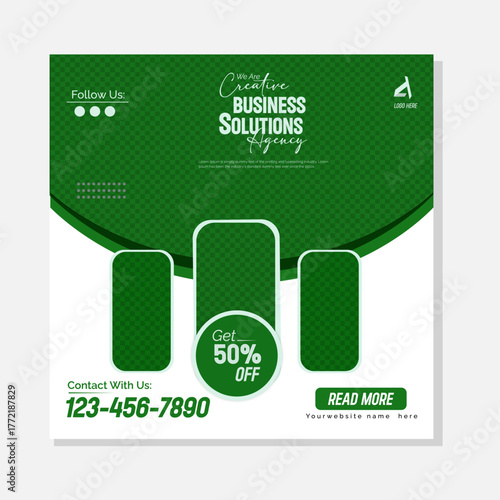 Digital business solutions social media vector design post template.
