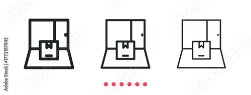 Package icon. Thin line icon vector