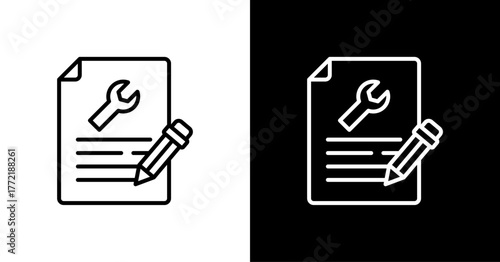 Contracts White Icon Set Design