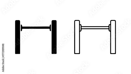 Gym equipment outline with transparent background