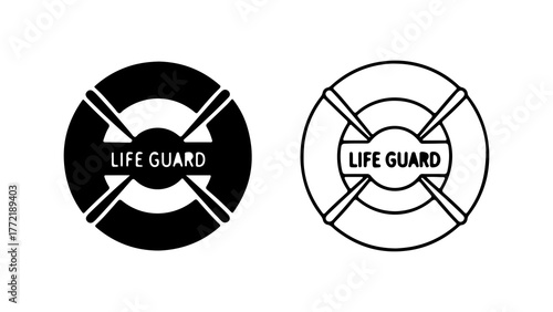 Lifeguard ring icons with transparent background