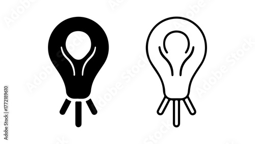 Light bulb icons with transparent background