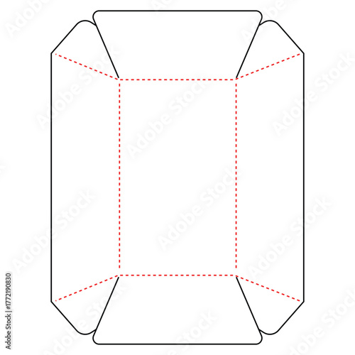 Box packaging die cut template