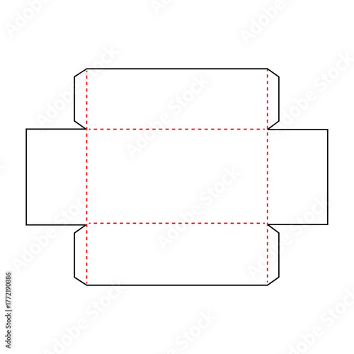Packaging box die line template