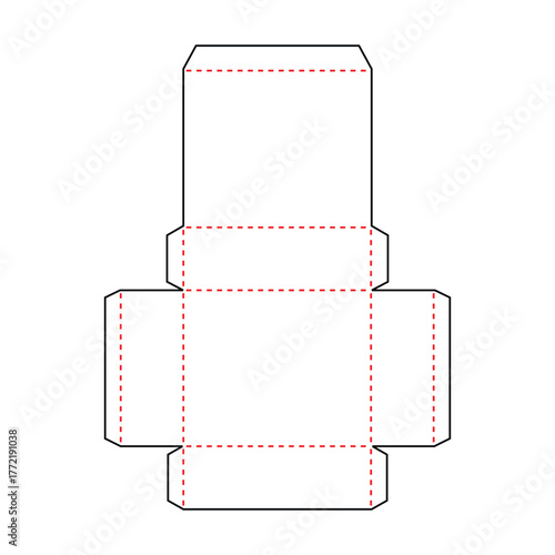 Packaging box die line template