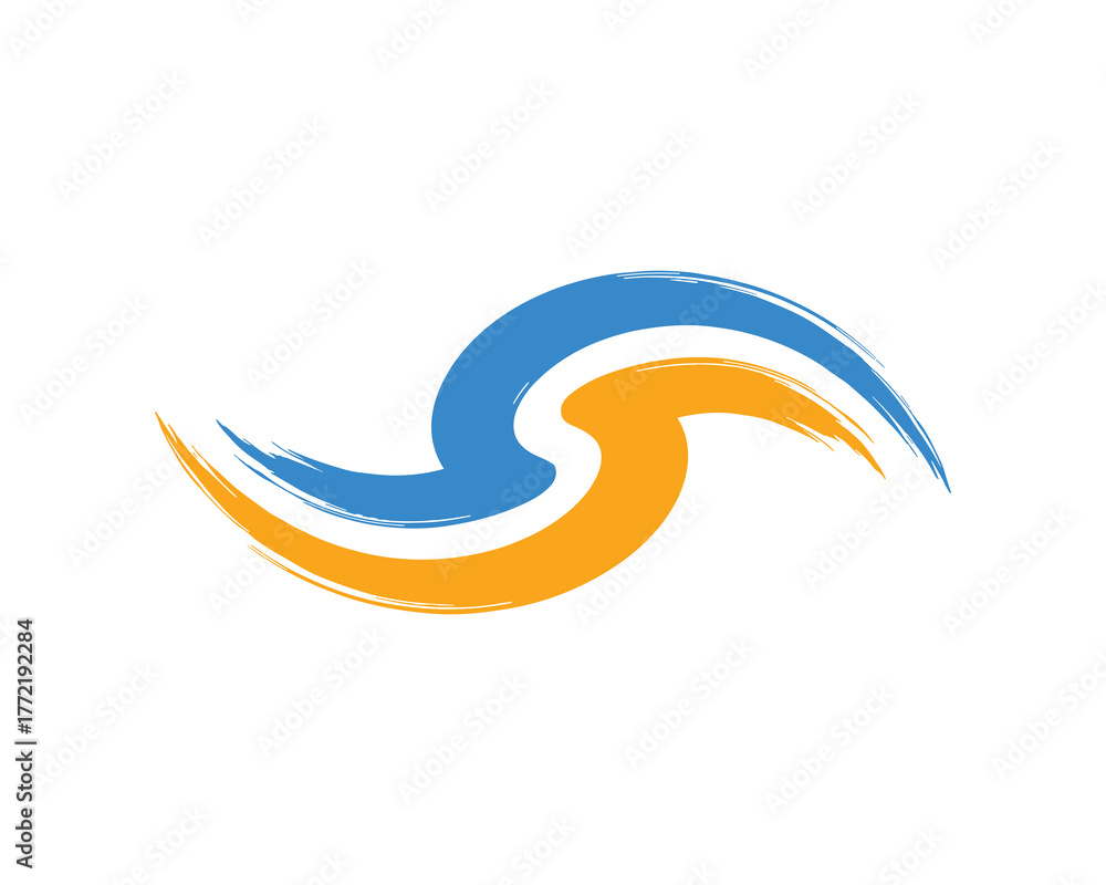 Naklejka premium Swirl Logo Design S Letter Brush Stroke Water Wave Symbol Brand Identity Element