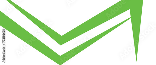 Modern abstract background with bold green geometric arrow shapes on a clean white background, suitable for eco-friendly, business and creative design themes.