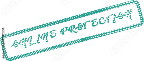 Online protection security stamp indicating secure internet browsing and personal data safeguarding