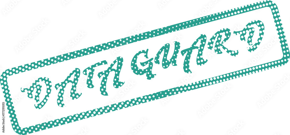 Fototapeta premium Official Data Guard Rubber Stamp Signifying Robust Digital Information Protection and Cybersecurity