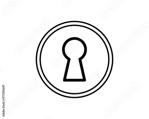 Keyhole icon in thin line style Keyhole sign or logo in outline style Secret access or lock symbol